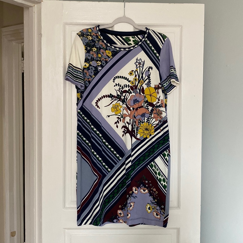 Tory Burch Short Sleeve Printed Pima Cotton T-Short Dress